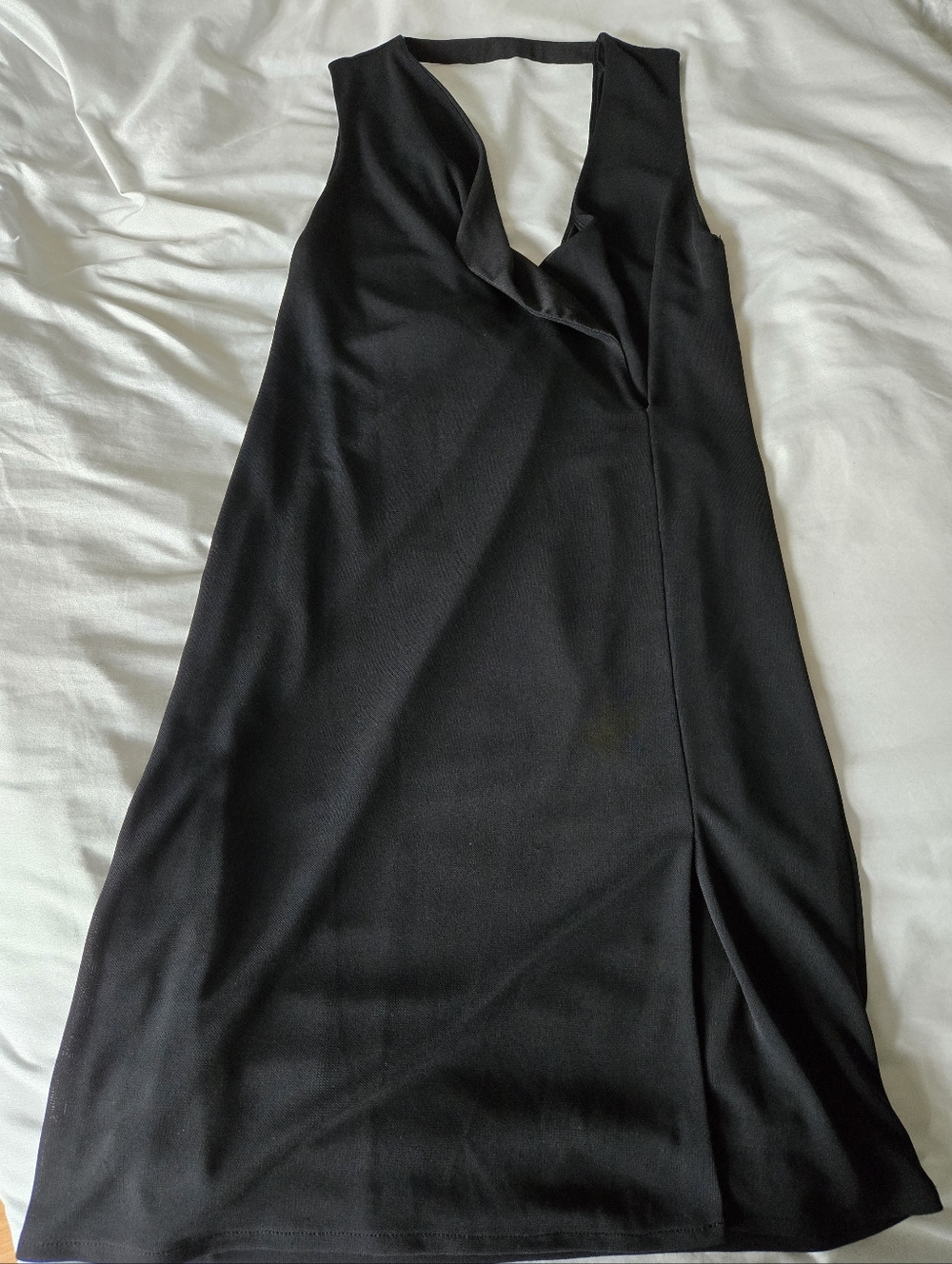 Zara Black Sleeveless V-Neck Dress With Suble Slit - Size S